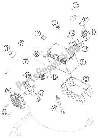 Tutte le parti per il Batteria del KTM 950 Supermoto R Europe 2007