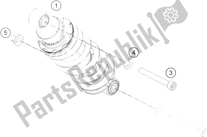 All parts for the Shock Absorber of the KTM 390 Duke Black ABS BAJ DIR 14 USA 2014