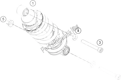 All parts for the Shock Absorber of the KTM 390 Duke White ABS BAJ DIR 13 Australia 2013
