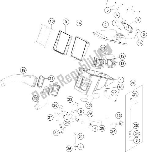 Toutes les pièces pour le Filtre à Air du KTM 1190 ADV ABS Grey WES Europe 2015