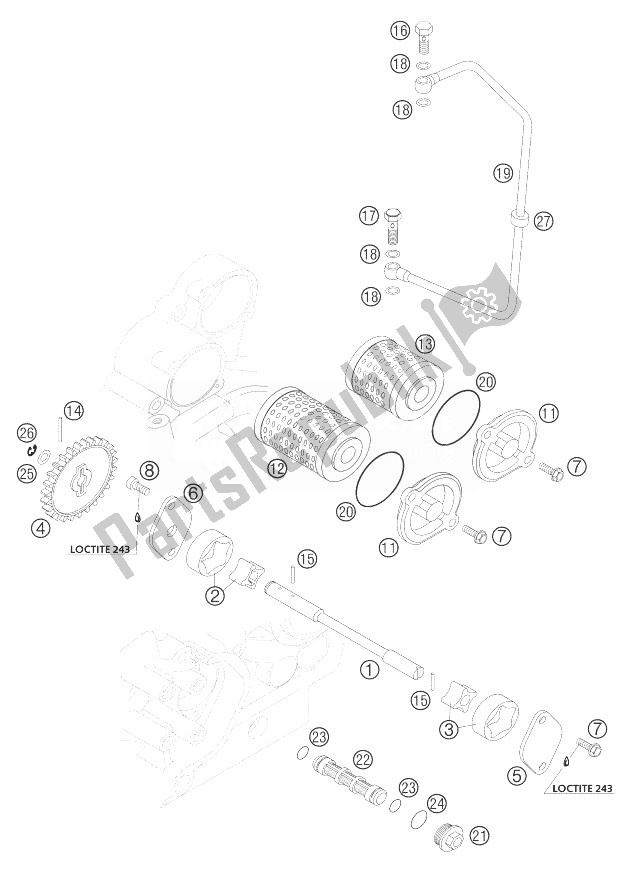 All parts for the Lubricating System 450/525 Smr of the KTM 450 SMR Europe 2004