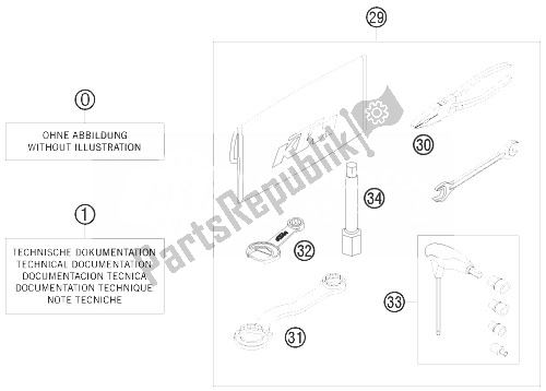 Todas las partes para Kit De Accesorios de KTM 250 SX F Fact Repl Musq ED 10 Europe 2010