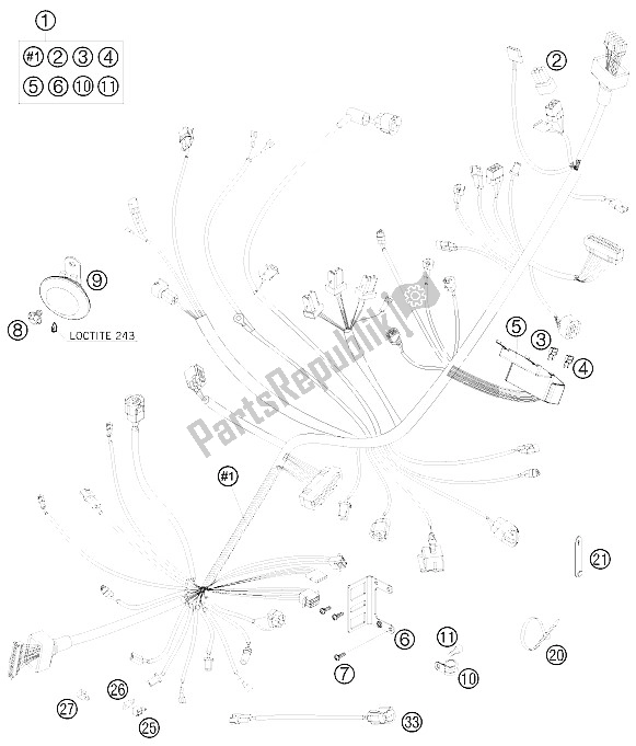 Todas las partes para Arnés De Cableado de KTM 690 Supermoto R Europe 2008