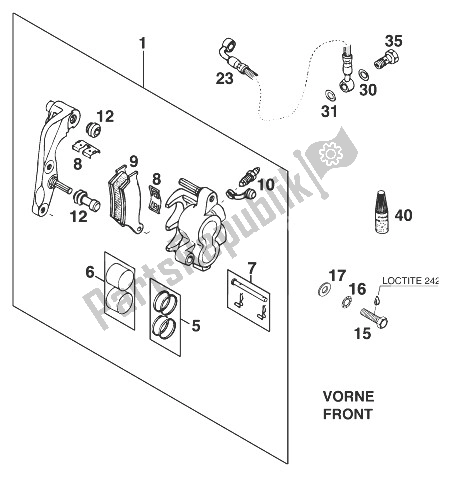 Tutte le parti per il Pinza Freno Anteriore 125 Lc2 '98 del KTM 125 LC2 80 Europe 1998