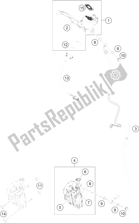Tutte le parti per il Sistema Frenante Anteriore del KTM 200 Duke WH W O ABS B D 16 2016