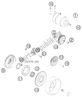 Wszystkie części do Rozrusznik Elektryczny KTM 505 SX ATV Europe 2010