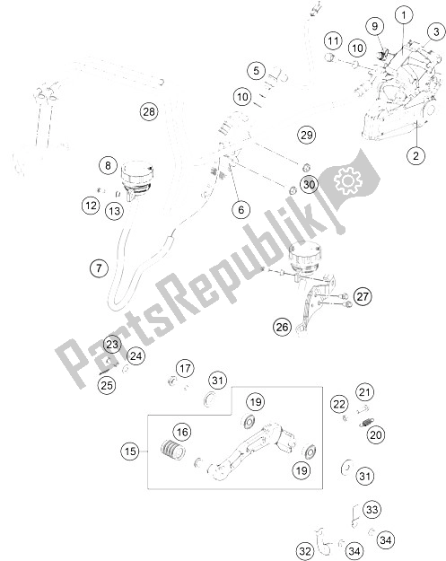 Wszystkie części do Uk? Ad Hamulcowy Ty? KTM 125 Duke Orange ABS Europe 2015