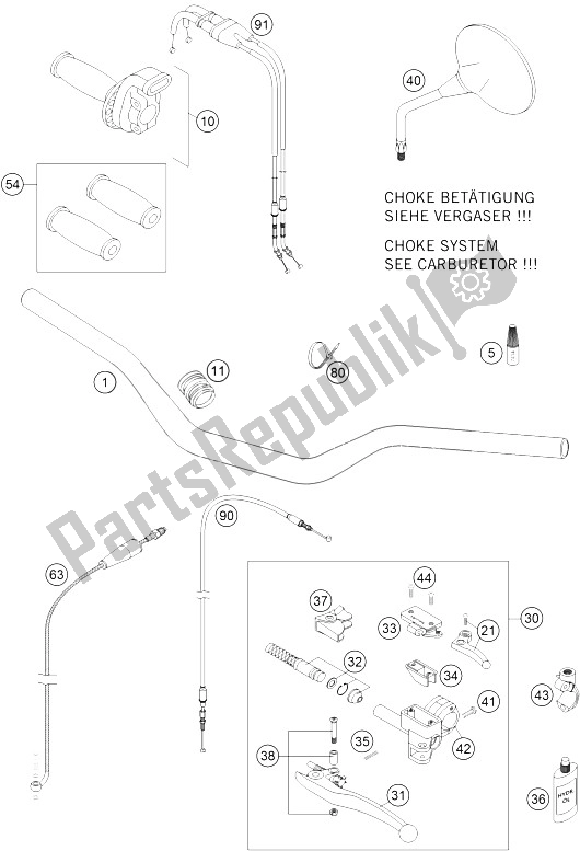 Tutte le parti per il Manubrio, Comandi del KTM 660 Rallye Factory Repl Europe 2005