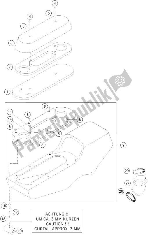 All parts for the Airbox of the KTM 450 Rallye Factory Repl Europe 2005