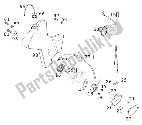 Tutte le parti per il Sistema Di Lubrificazione 200 Egs Sgp del KTM 200 EXC GS Europe 2001