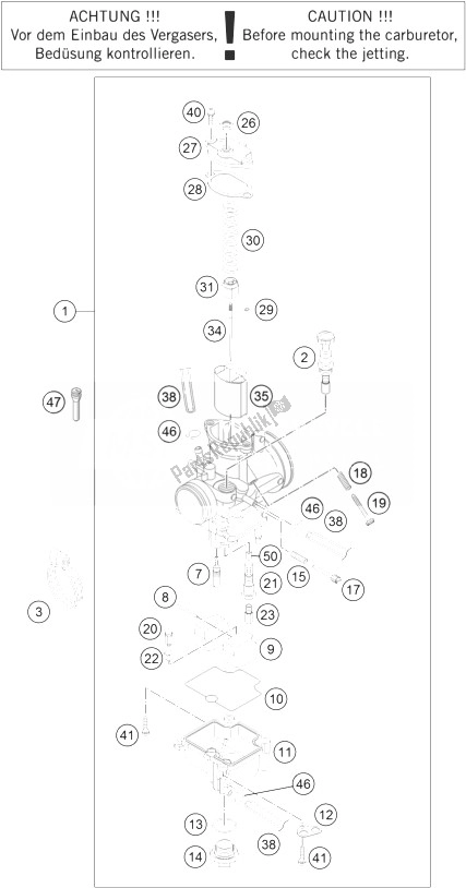 Toutes les pièces pour le Carburateur du KTM Freeride 250 R Europe 2014