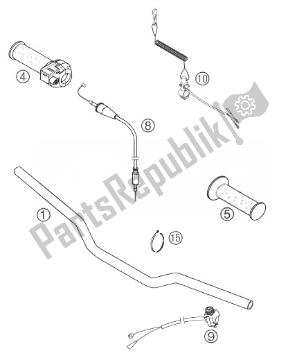 All parts for the Handlebar 50 Sx Lc of the KTM 50 SX PRO Junior LC Europe 2004