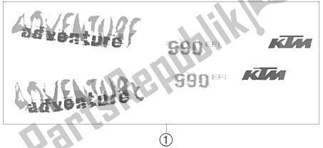 All parts for the Decal of the KTM 990 Adventure Orange ABS Australia United Kingdom 2006