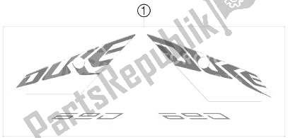 Todas as partes de Decalque do KTM 690 Duke Black Australia United Kingdom 2010