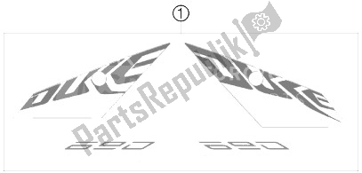 All parts for the Decal of the KTM 690 Duke White India 2010