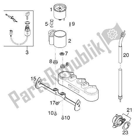 Alle onderdelen voor de Snelheidsmeter 125 Exe 2000 van de KTM 125 EXE 100 Europe 2001
