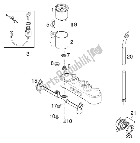 Tutte le parti per il Tachimetro 125 Exe 2000 del KTM 125 EXE 80 Europe 2000