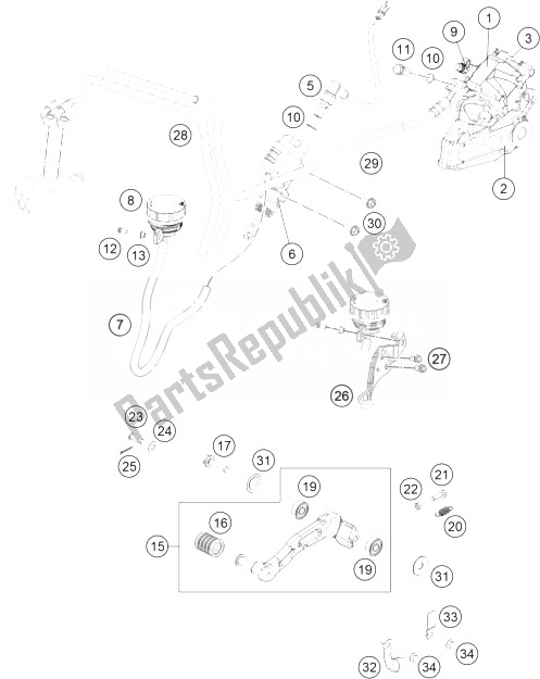 Wszystkie części do Uk? Ad Hamulcowy Ty? KTM 125 Duke Orange ABS BAJ DIR 14 Europe 2014