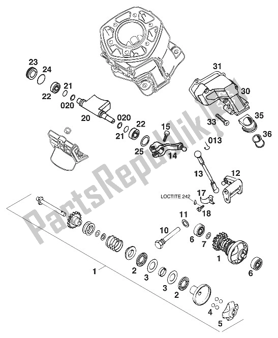 Tutte le parti per il Valvola Di Scarico 125 '95 del KTM 125 EGS M ö 6 KW Europe 1996