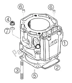 All parts for the Cylinder 660 Rally 2002 of the KTM 660 Rallye Winner Bike Europe 2001