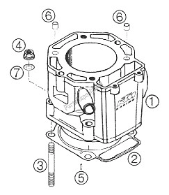 Todas las partes para Cilindro 660 Sms 2002 de KTM 660 SM Factory Replica Europe 2002