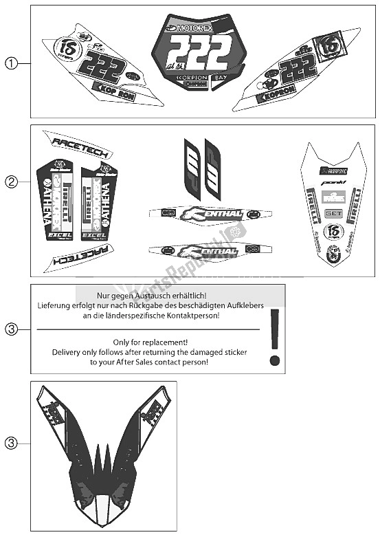 Todas las partes para Etiqueta de KTM 350 SX F Cairoli Replica 12 Europe 2012