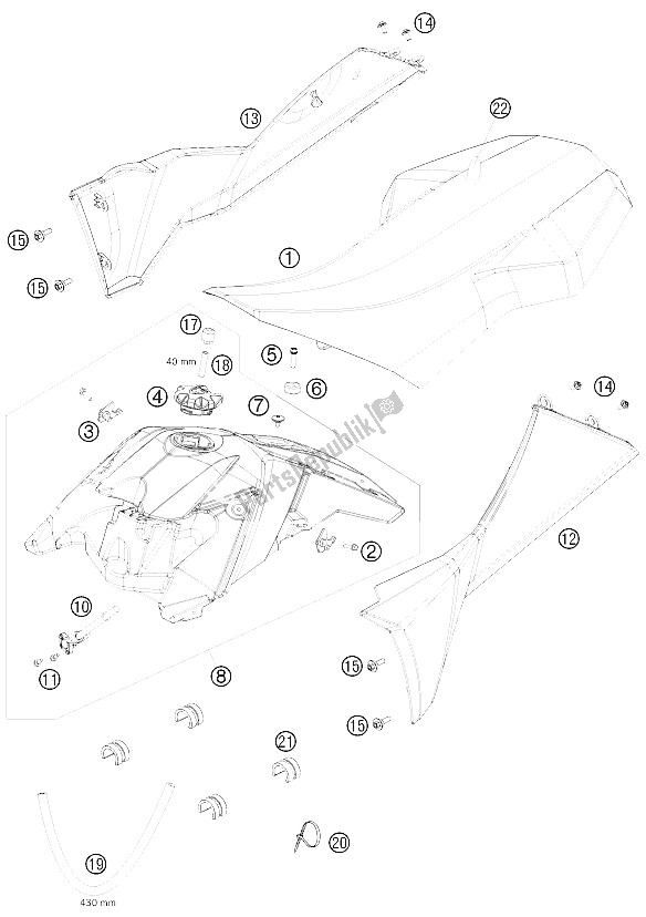 All parts for the Tank, Seat, Covers of the KTM 450 XC ATV Europe 2009