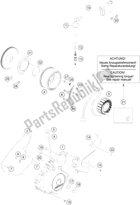 All parts for the Ignition System of the KTM 250 Duke BL ABS B D 15 Europe 2015