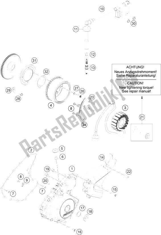 All parts for the Ignition System of the KTM 250 Duke WH ABS B D 15 Europe 2015