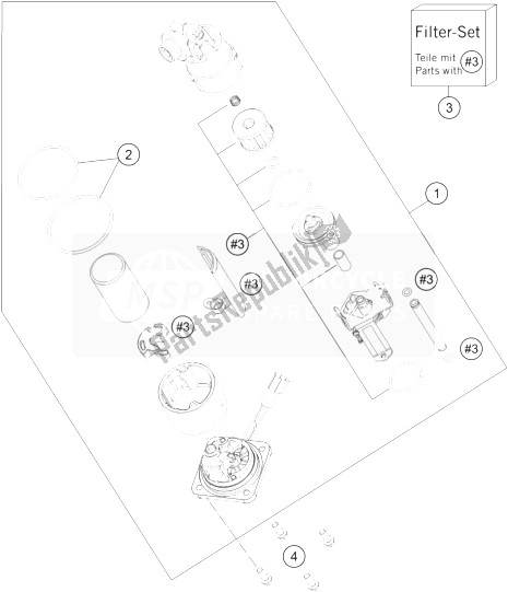 All parts for the Fuel Pump of the KTM 1290 Superduke R Orange ABS 14 Europe 2014