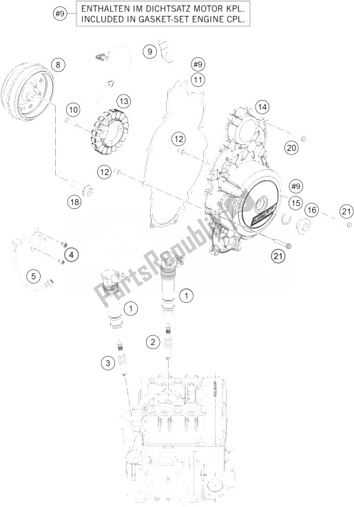 All parts for the Ignition System of the KTM 1190 ADV ABS Grey WES France 2014