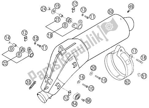 Todas las partes para Silenciador 640 Lc4 2002 de KTM 640 LC4 E Orange 18L Europe 2002