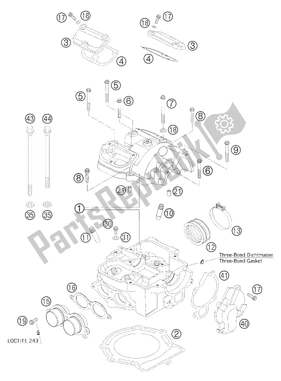 Tutte le parti per il Testata 450/525 Sx + Smr del KTM 450 SX Steve Ramon Europe 2005