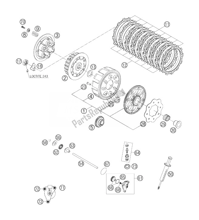 Toutes les pièces pour le Embrayage du KTM 250 XC W South Africa 2007