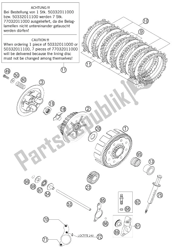 Tutte le parti per il Frizione 125/200 2000 del KTM 125 EXC Australia 2002