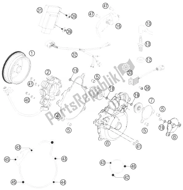 All parts for the Ignition System of the KTM 250 XC Europe USA 2014