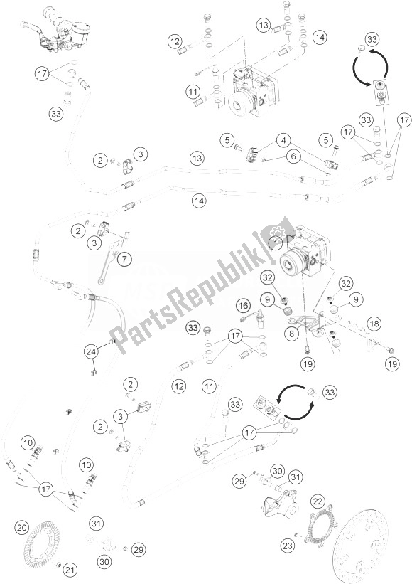 All parts for the Antiblock System Abs of the KTM 990 Supermoto T Black ABS Europe 2013
