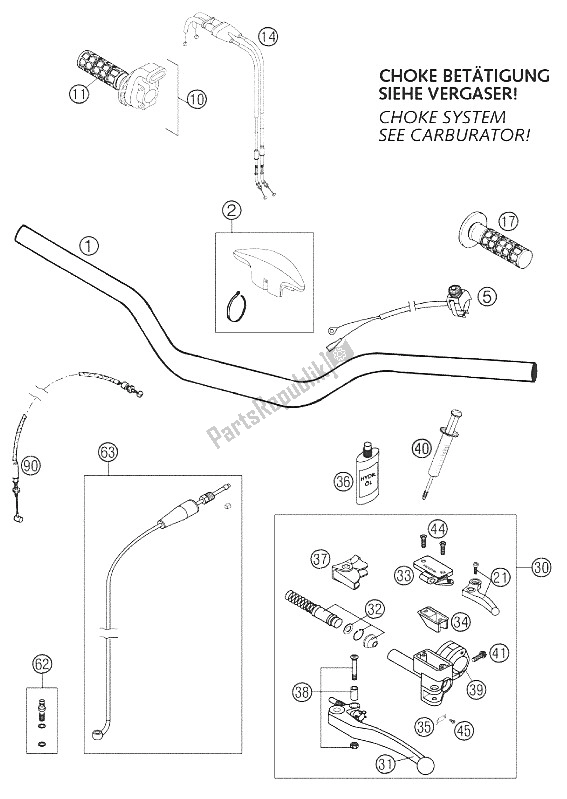 Tutte le parti per il Manubrio, Strumenti 660 Sms del KTM 660 SM Factory Replica Europe 2002