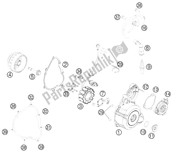 Toutes les pièces pour le Système De Mise à Feu du KTM 250 XC F USA 2012