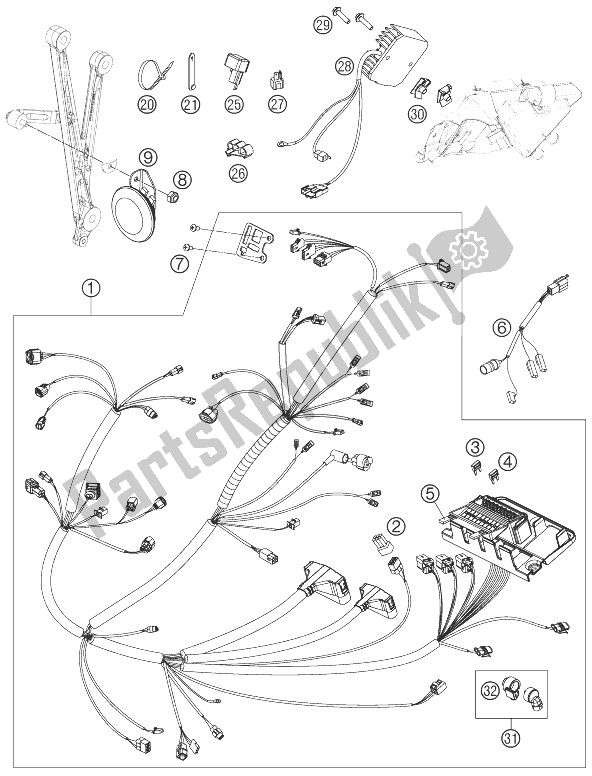 Todas las partes para Arnés De Cableado de KTM 690 Enduro R Europe 2010