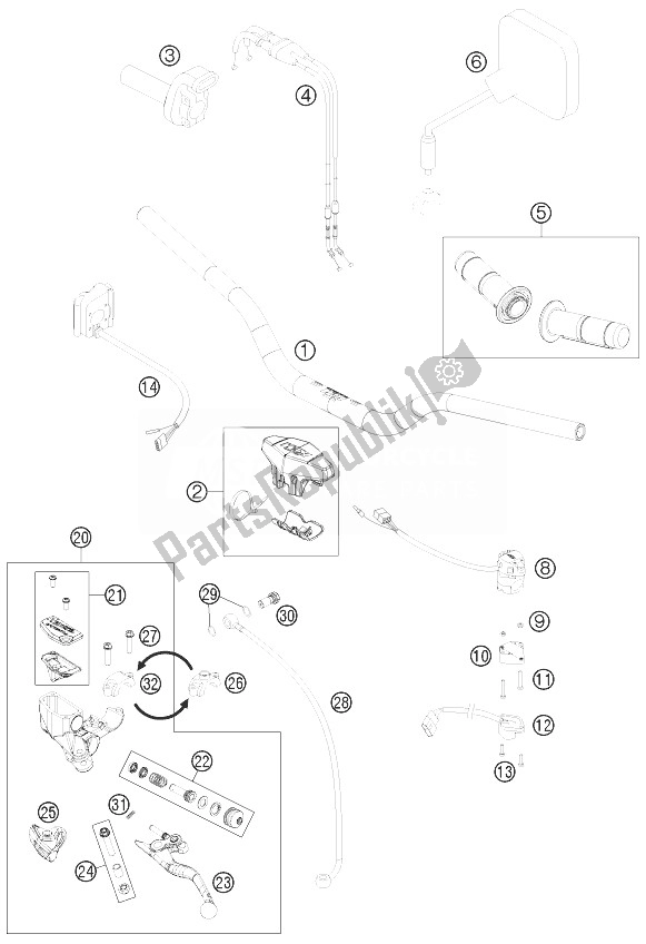 Wszystkie części do Kierownica, Sterowanie KTM Freeride 350 Australia 2014