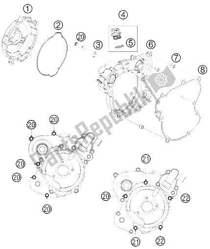 All parts for the Clutch Cover of the KTM 65 SX Europe 2011