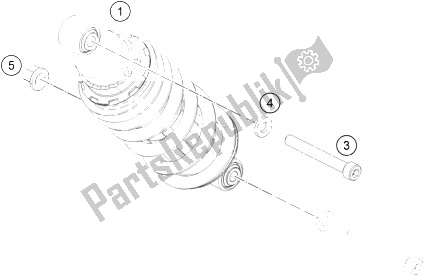 All parts for the Shock Absorber of the KTM 200 Duke OR W O ABS CKD 16 Colombia 2015