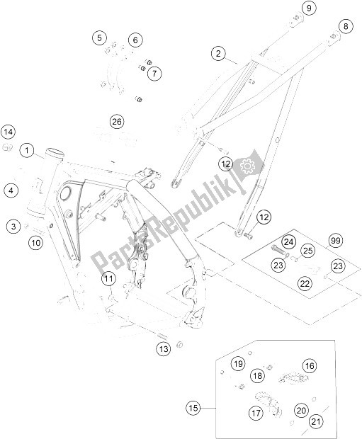 Toutes les pièces pour le Cadre, Sous-cadre du KTM 85 SX 17 14 Europe 2015