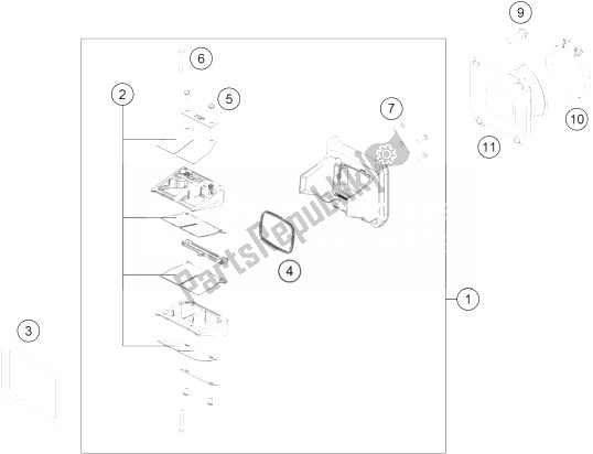 All parts for the Reed Valve Case of the KTM 250 EXC Europe 2014