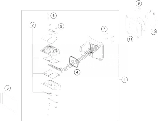 All parts for the Reed Valve Case of the KTM 250 SX USA 2014