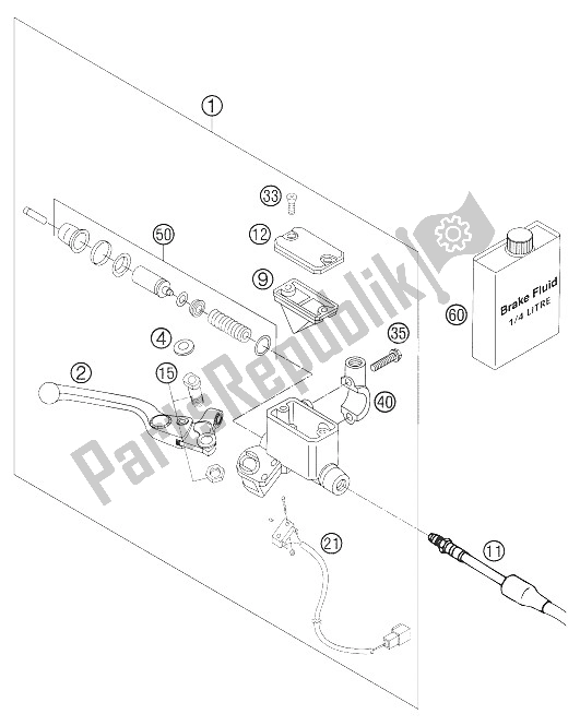 Tutte le parti per il Cilindro Freno A Mano Brembo del KTM 640 Duke II Limited ED Europe 2006