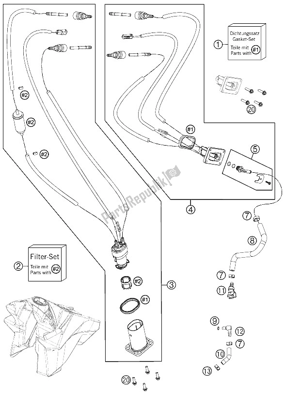 Todas las partes para Bomba De Combustible de KTM 250 SX F USA 2011