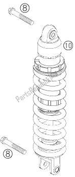 All parts for the Monoshock of the KTM 525 EXC USA 2007