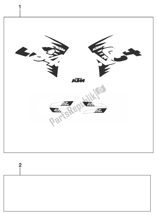 All parts for the Decal 400/620 Sc '99 of the KTM 400 SUP Comp 20 KW Europe 1999